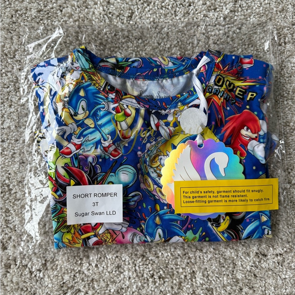 Sugar Swan Sonic the Hedgehog Bamboo Shorty Romper